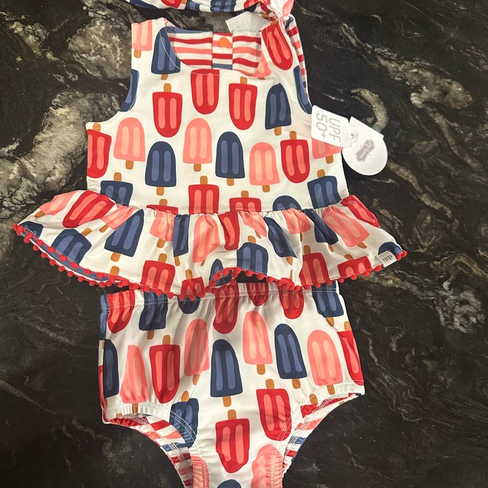 Mud Pie Red and Blue Popsicle Swimsuit
